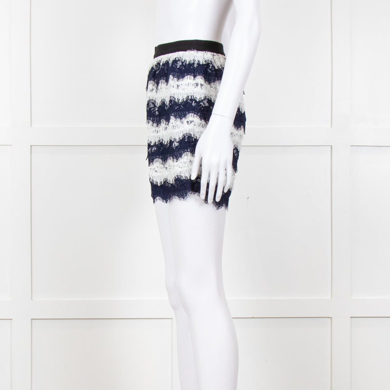 Diane Von Furstenberg Navy White Lace Shorts