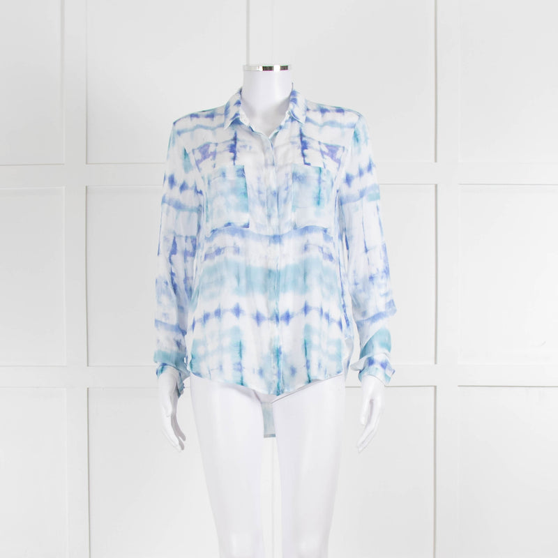 Bella Dahl Blue And White Tie Dye Shirt