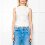 Brunello Cucinelli White Ribbed Vest