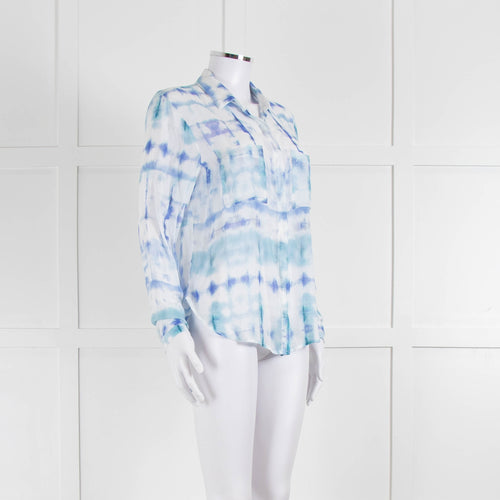 Bella Dahl Blue And White Tie Dye Shirt