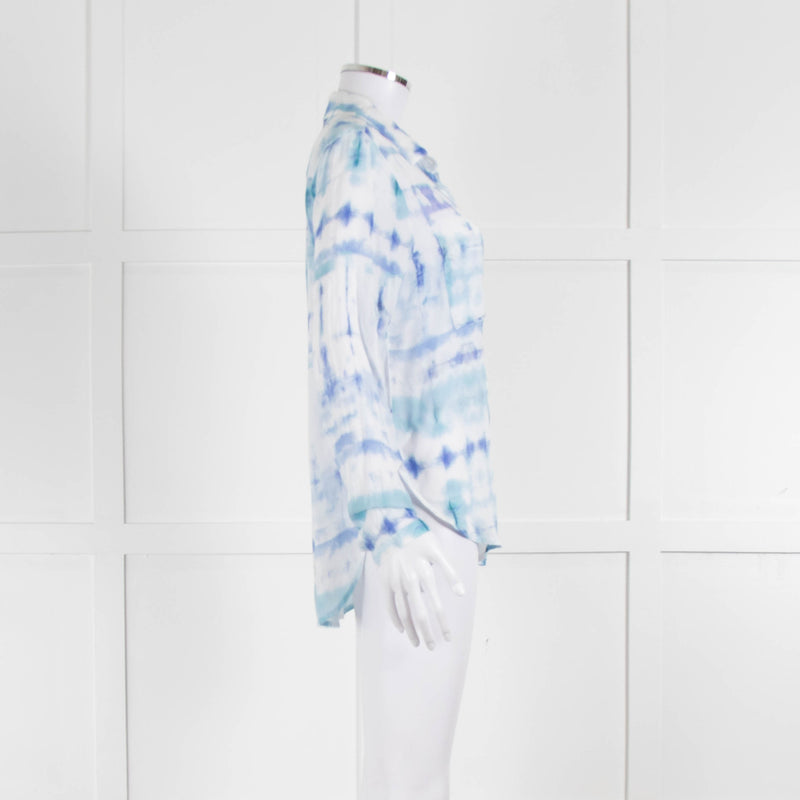 Bella Dahl Blue And White Tie Dye Shirt