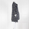 Sacai Luck Grey and Blue Leopard Button Up Coat