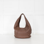 Bottega Veneta Brown Grainy Leather Intrecciato Detail Hobo bag