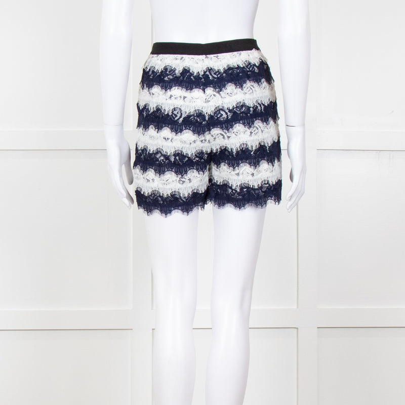 Diane Von Furstenberg Navy White Lace Shorts