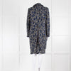 Sacai Luck Grey and Blue Leopard Button Up Coat