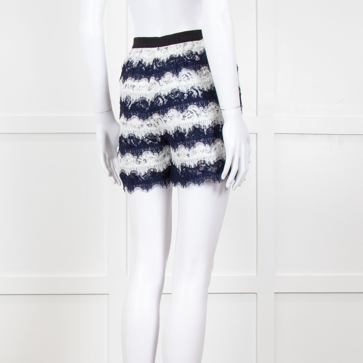 Diane Von Furstenberg Navy White Lace Shorts