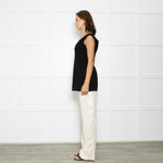 Toteme Black Long Line Curved Off Shoulder Top