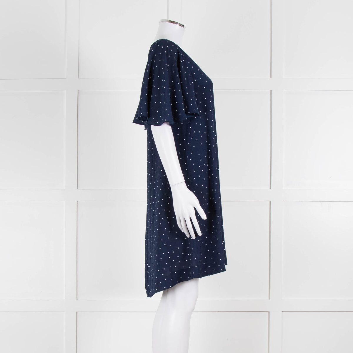 Essentiel Antwerp Navy White Dot Knee Length Dress