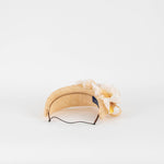 Juliette Boterill Beige Woven Straw Flower Embellished Headband