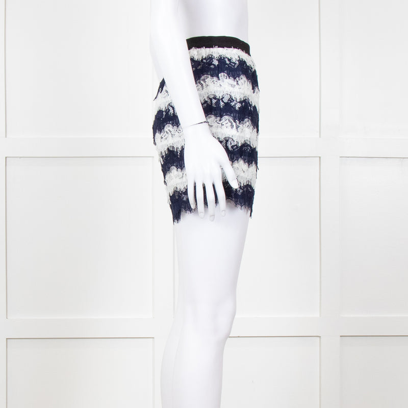 Diane Von Furstenberg Navy White Lace Shorts