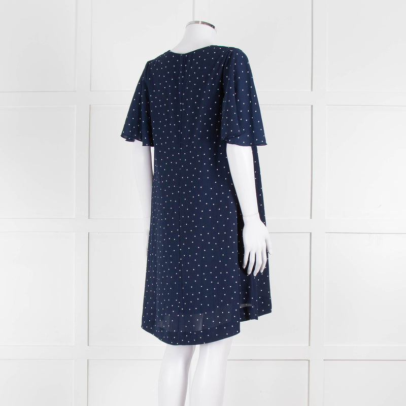 Essentiel Antwerp Navy White Dot Knee Length Dress