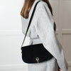 Gucci Black Suede Horsebit Vintage Shoulder Bag