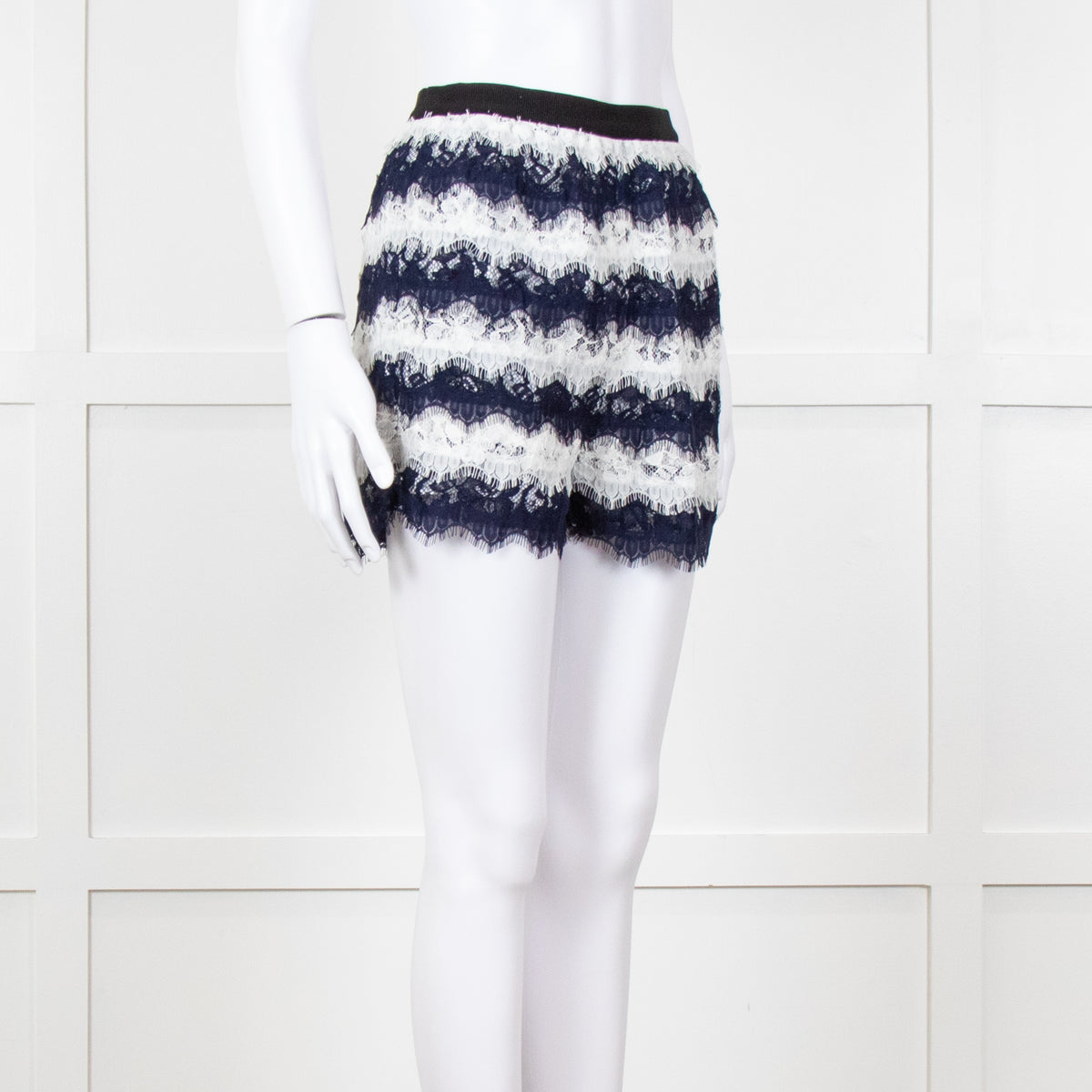 Diane Von Furstenberg Navy White Lace Shorts