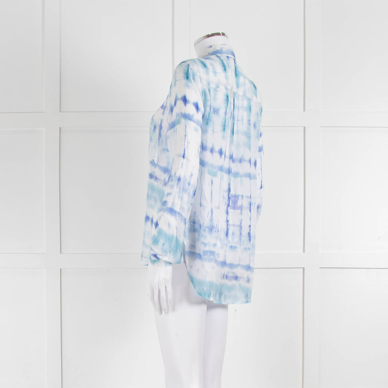 Bella Dahl Blue And White Tie Dye Shirt