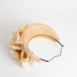 Juliette Boterill Beige Woven Straw Flower Embellished Headband