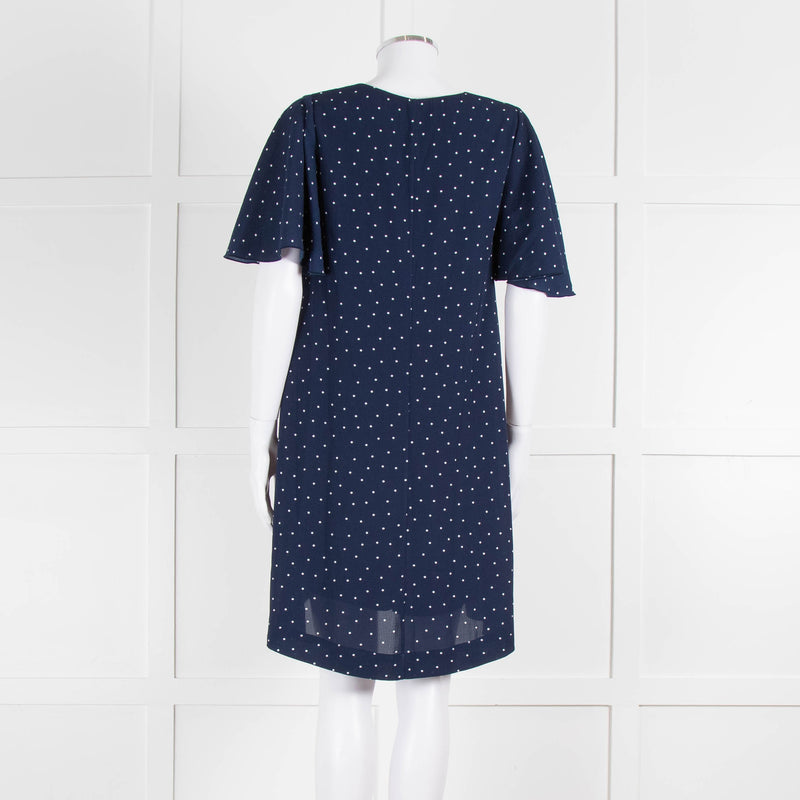 Essentiel Antwerp Navy White Dot Knee Length Dress