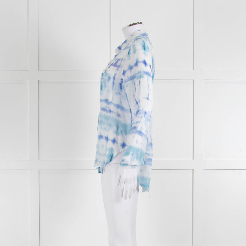Bella Dahl Blue And White Tie Dye Shirt