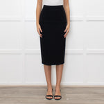 Roland Mouret Black Mid Penci Skirt With Back Gold Zip
