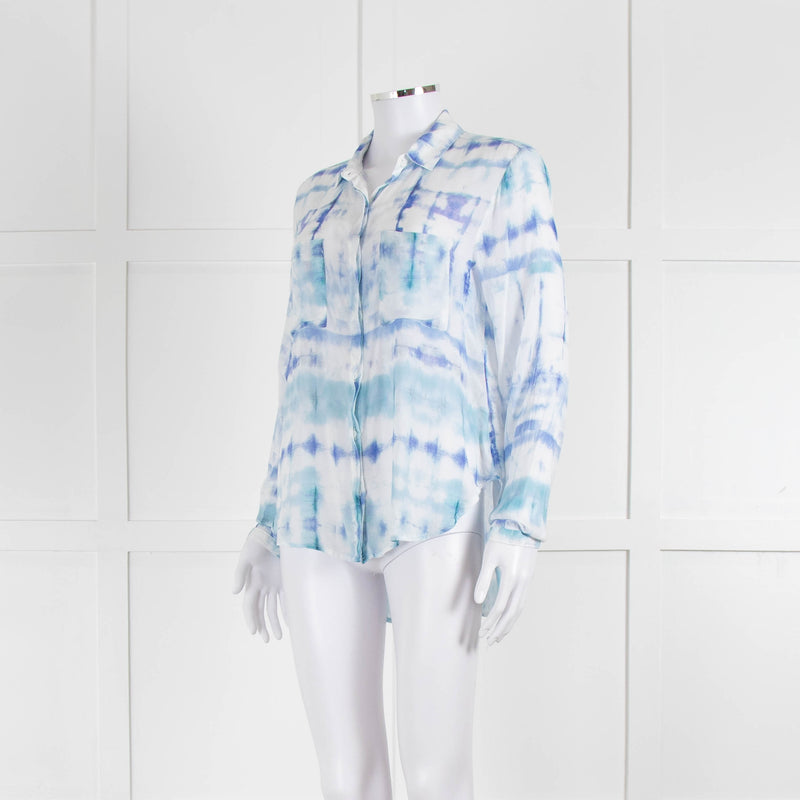 Bella Dahl Blue And White Tie Dye Shirt