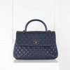 Chanel Top Handle Coco bag in Blue Caviar Leather