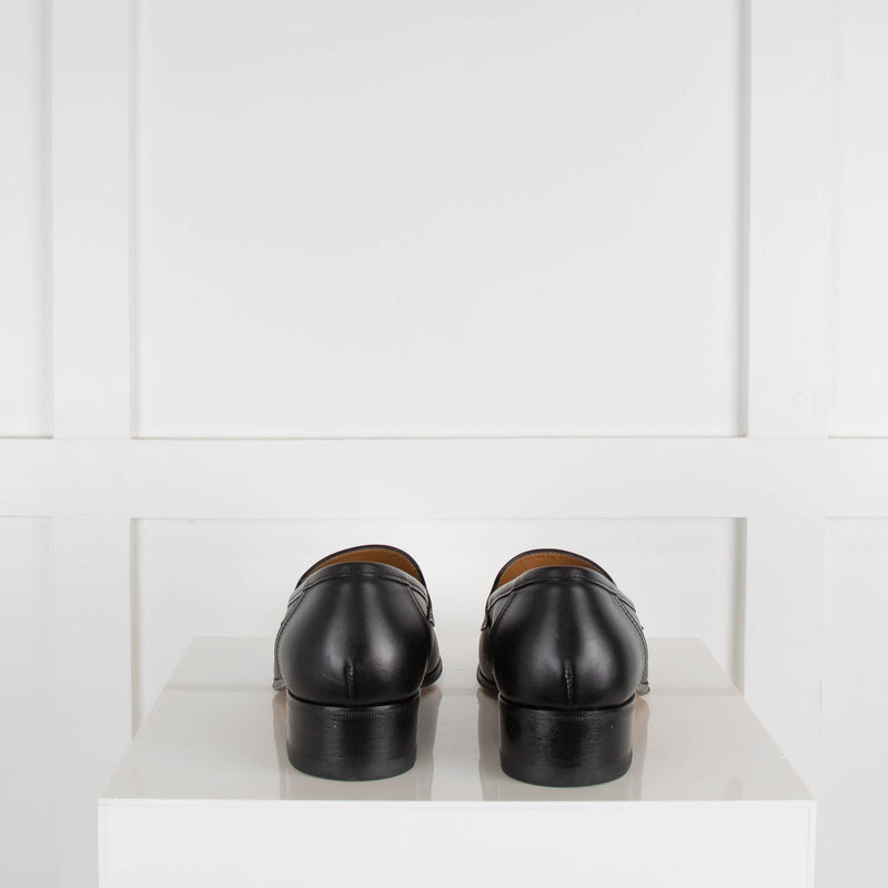Gucci Black Leather Horsebit Loafers