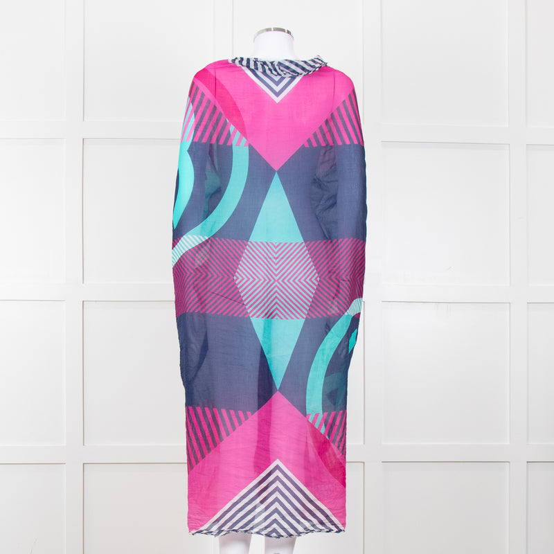 Chanel Pink Orange Purple CC Silk Blend Stole