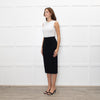 Roland Mouret Black Mid Penci Skirt With Back Gold Zip
