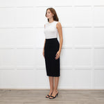 Roland Mouret Black Mid Penci Skirt With Back Gold Zip