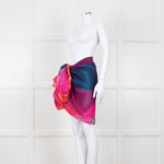 Chanel Pink Orange Purple CC Silk Blend Stole