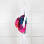Chanel Pink Orange Purple CC Silk Blend Stole