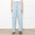 GRLFRND The Liya Boyfriend Jeans With Rip Knee