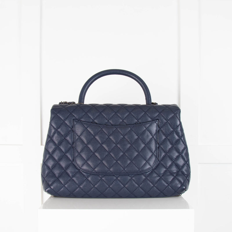 Chanel Top Handle Coco bag in Blue Caviar Leather