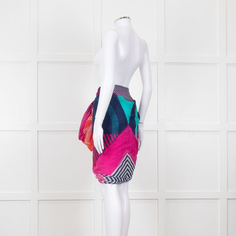 Chanel Pink Orange Purple CC Silk Blend Stole