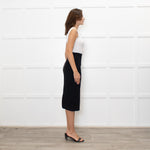 Roland Mouret Black Mid Penci Skirt With Back Gold Zip