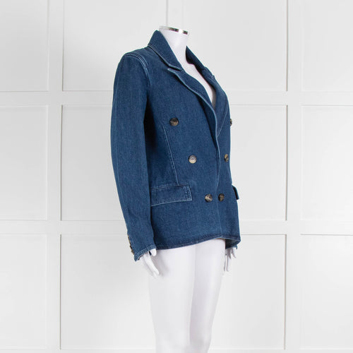 JW Anderson Blue Denim Logo Patch Blazer Jacket