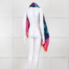 Chanel Pink Orange Purple CC Silk Blend Stole