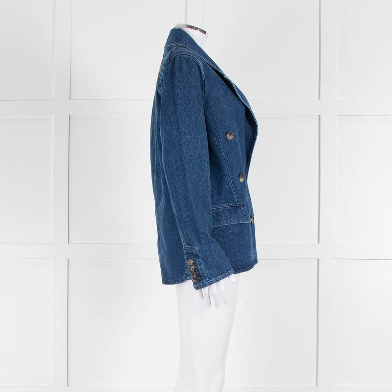 JW Anderson Blue Denim Logo Patch Blazer Jacket