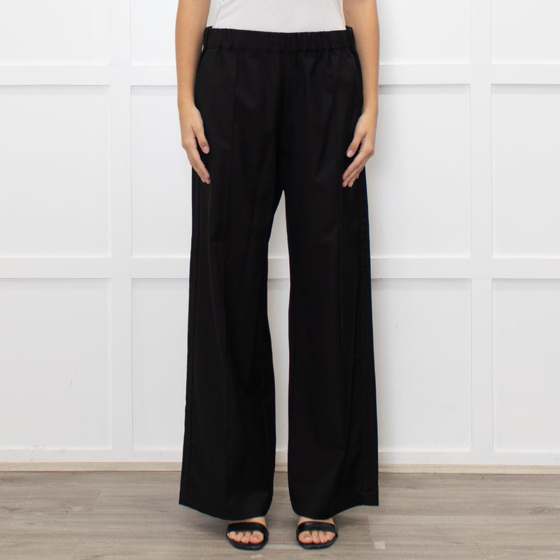 Serena Bute Black Pull On Wide Leg Trousers
