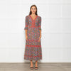 Wyse Pink Orange Green Floral Lace Trim Short Sleeve Dress