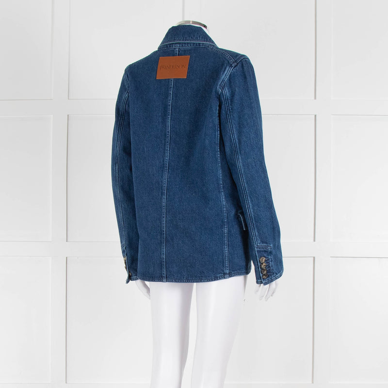 JW Anderson Blue Denim Logo Patch Blazer Jacket