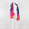 Chanel Pink Orange Purple CC Silk Blend Stole