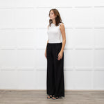 Serena Bute Black Pull On Wide Leg Trousers