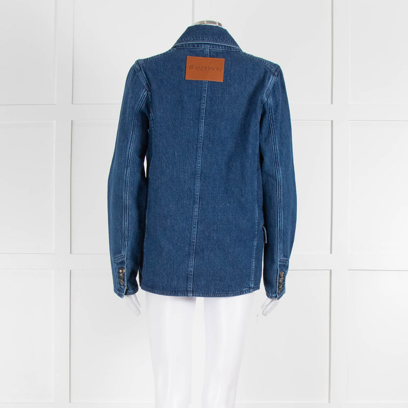 JW Anderson Blue Denim Logo Patch Blazer Jacket