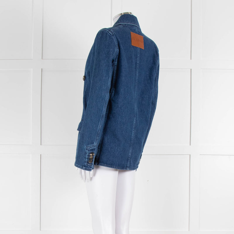 JW Anderson Blue Denim Logo Patch Blazer Jacket