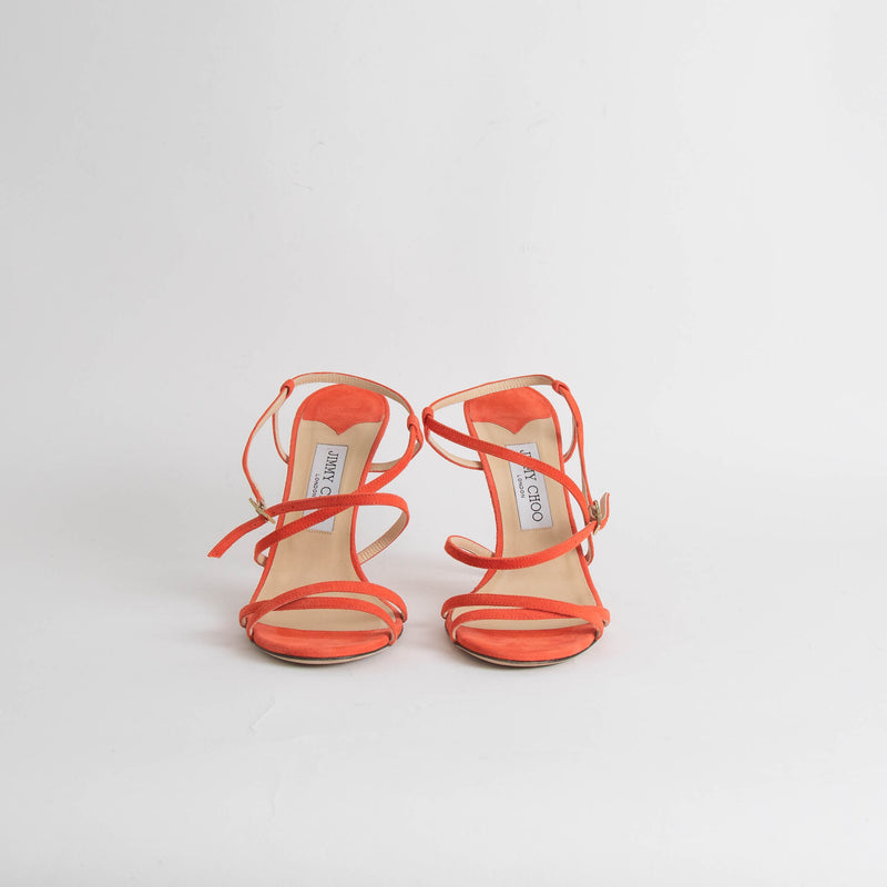 Jimmy Choo Orange Suede Stiletto Heels