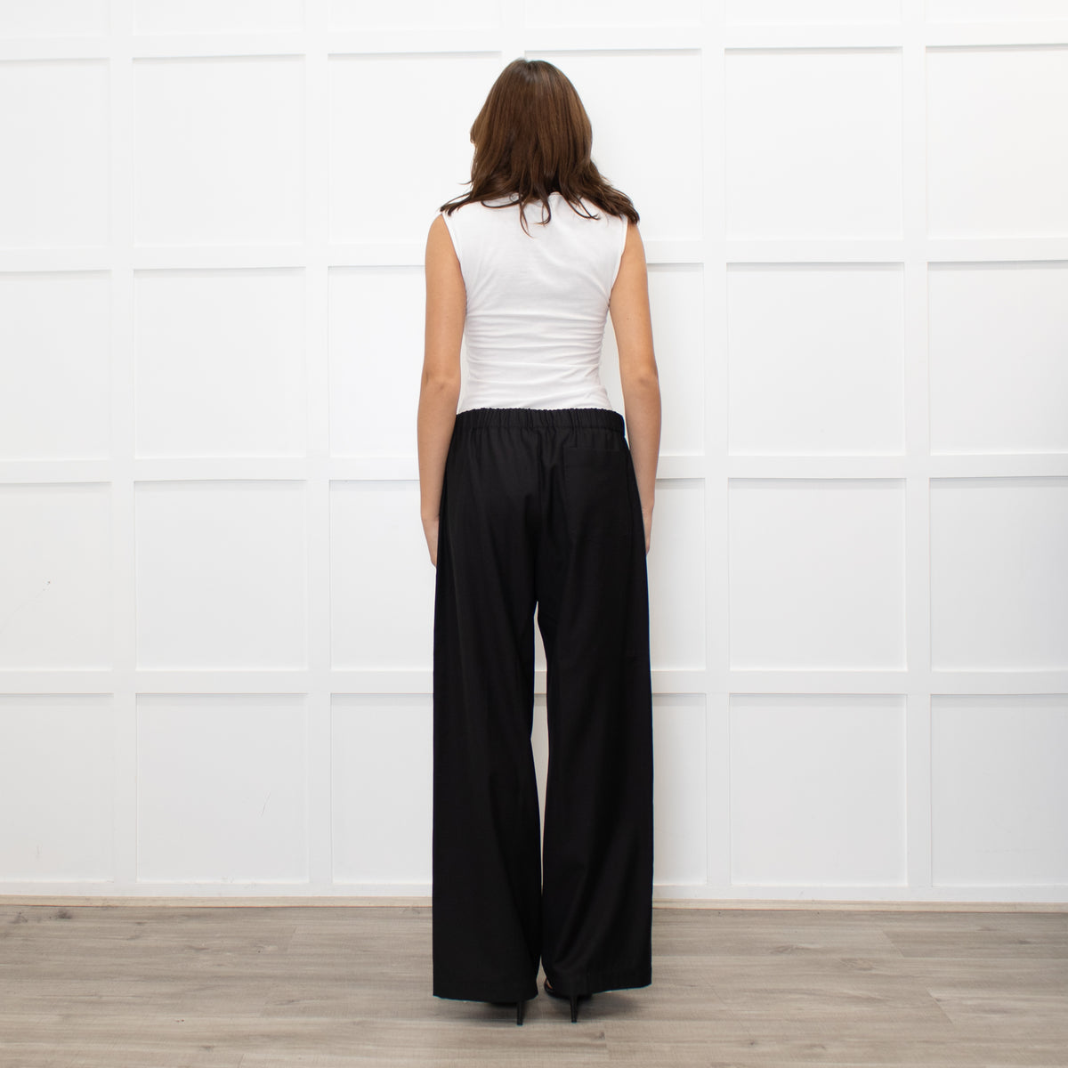 Serena Bute Black Pull On Wide Leg Trousers