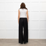 Serena Bute Black Pull On Wide Leg Trousers