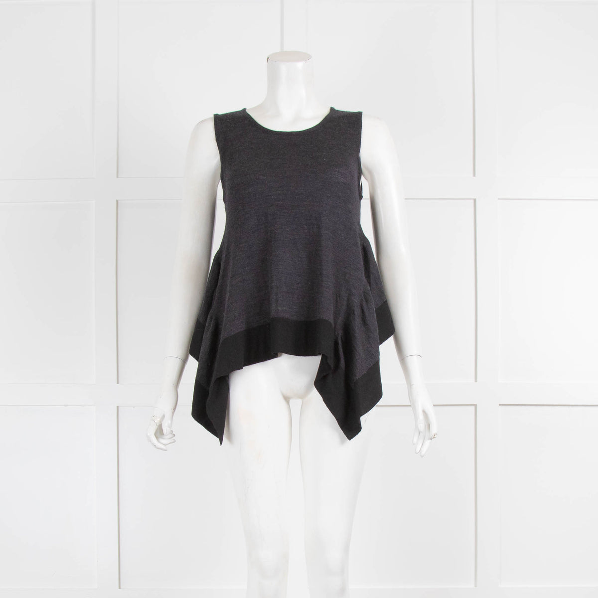 Bamford Dark Grey Vest with Black Hem