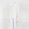 Seven For All Mankind Cream Sheer Tie Up Sleeve Detail Top
