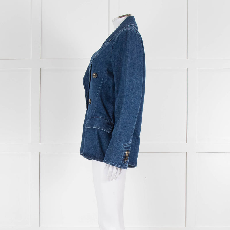 JW Anderson Blue Denim Logo Patch Blazer Jacket